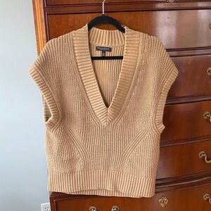 Banana Republic Brown V-Neck Oversized Sleeveless Sweater Vest